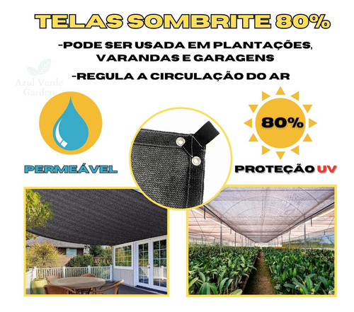 Sombrite Permeavel Proteçao 80% 4x15 Bainha/ilhós 1m