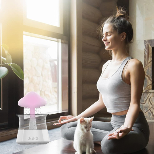 R Umidificador De Ar Chuva Nuvem Luz Noturna Aromaterapia