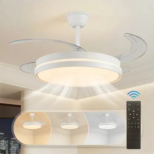 Ventilador de Teto Retrátil com LED