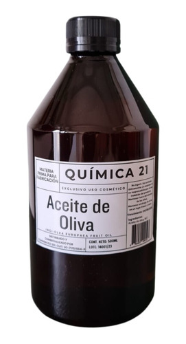 Aceite De Oliva 500ml P/ Fabricación De Cosméticos.