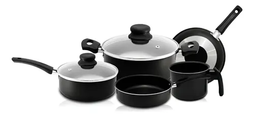 Conjunto De Panelas Teflon Preto 5 Peças