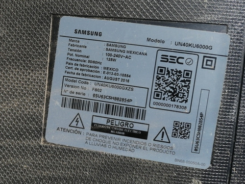 Smartv 4k Samsung Un40ku6000g Desarme Venta Solo Por Pieza
