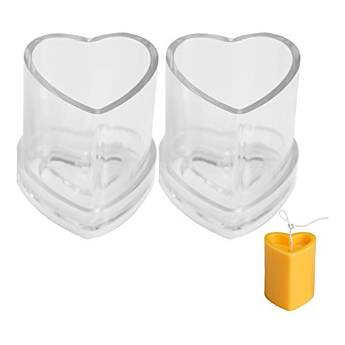 Paquete De 2 Moldes Para Velas En Forma De Corazón, Moldes G