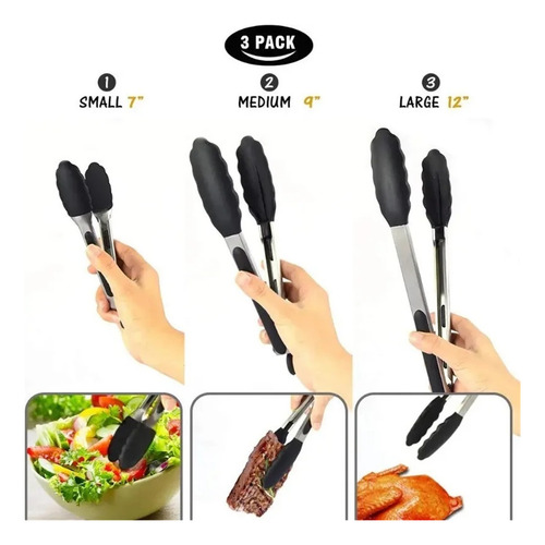 Pinzas De Silicona For Barbacoa De 12 Pulgadas, De Acero