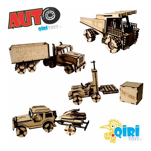Imagen 2 de 4 de Autos Puzzle De Madera Puzzle 3d Rompecabezas Coches Camion