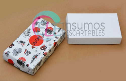 Caja Para Sushi Chica Impresa P/12-15 Piezas X 10un