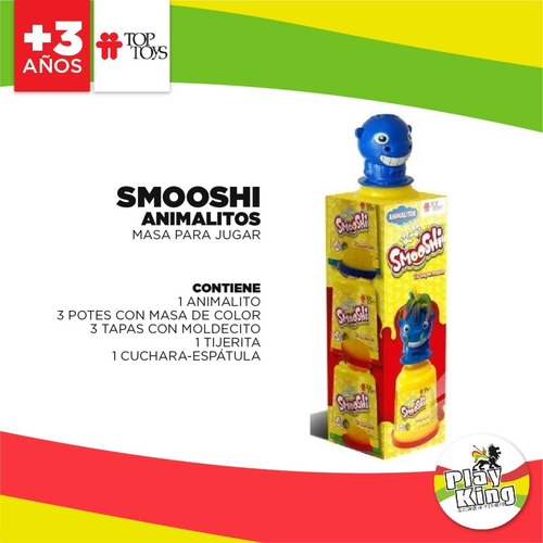 Imagen 2 de 8 de Smooshi Masa X 3 Potes Molde Animalitos Top Toys - Playking