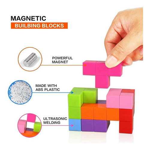 Ímãs Quadrados Cubo Blocos De Construção Cubo Brinquedos