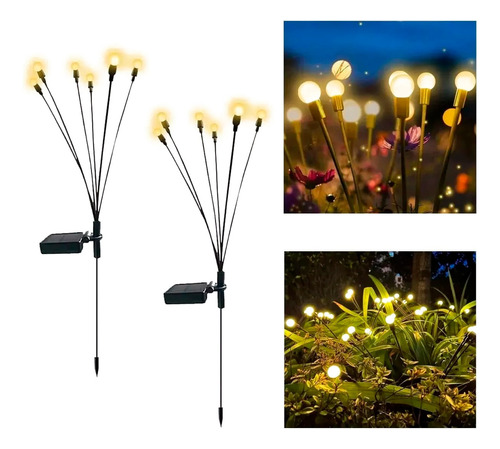 Luces Solares Led Jardin Exterior Ramo Bombillas Luciernagas