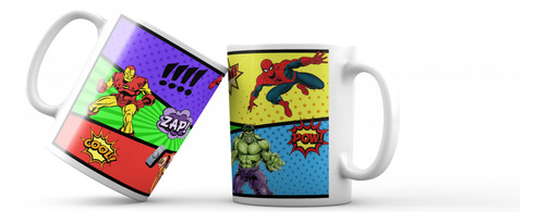 Mug Taza Pocillo Collage Marvel Comics 11oz