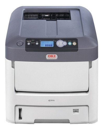 Impresora a color simple función OKI C711DN blanca y gris 220V - 240V