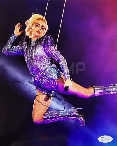 Foto Firmada Lady Gaga Autografo Pop Dance Super Bowl Li 51