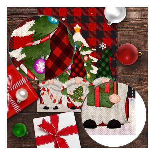 Camino De Mesa Con Diseño De Gnomo Navideño,decoración