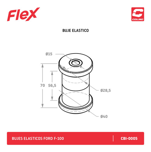 Imagen 2 de 5 de Bujes Elastomero Elasticos Ford F-100 Collino X 6