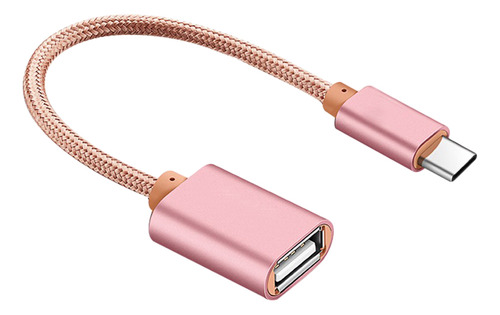 Adaptador De Cable Otg Tipo C A Usb 2.0 Otg En Oro Rosa