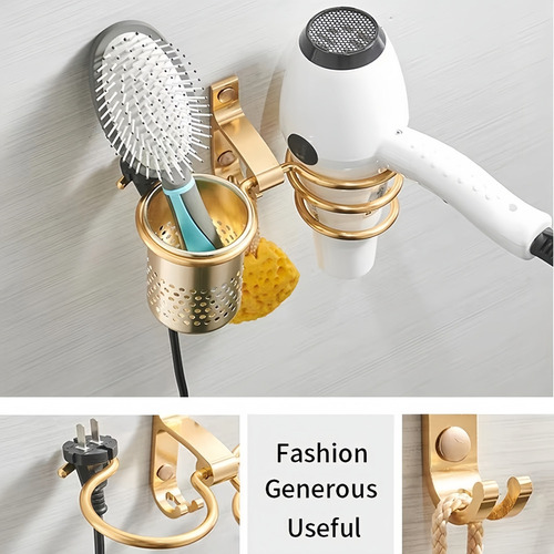 Soporte Multifuncional Para Secador De Pelo En El Baño