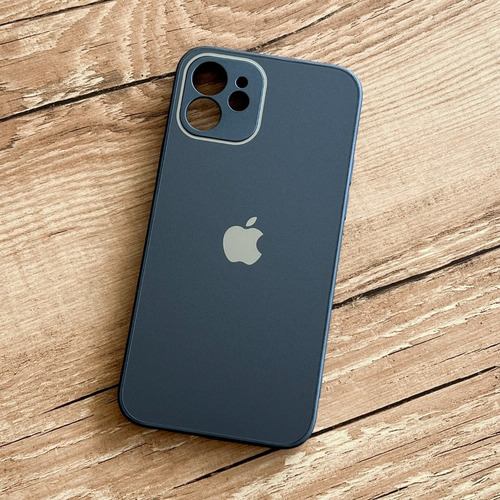 Capa De Vidro Glass Fosca Borda De Silicone Para iPhone 12