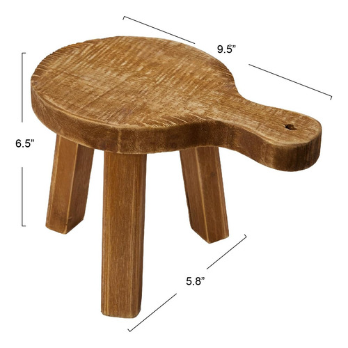 Creative Co Op Pedestal Redondo De Madera Mango Pequeñ...
