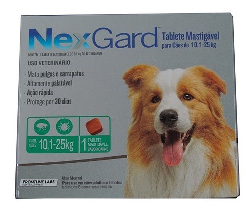 Nexgard 10-25kg - Tablete Mastigável - Proteção 30 Dias