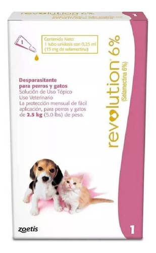 Revolution Antipulga Gato Conejo Hurón Cachorro Hasta 2.5 Kg