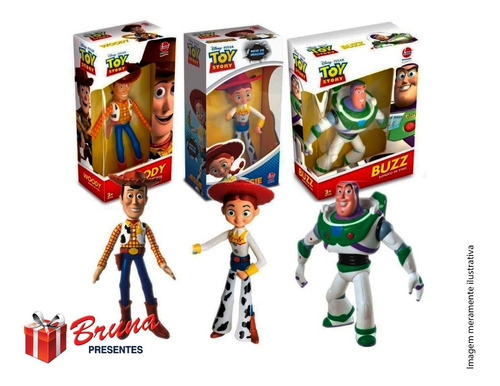 Coleção Toy Story Woody , Buzz E Jessie Vinil 18cm - Líder