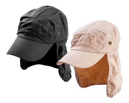 Gorra O Cachucha Safari Pesca Tapa Cuello En Dril Unicolor