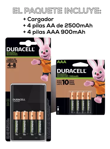 Cargador Duracell + 4 Pilas Aa + 4 Pilas Aaa Recargables