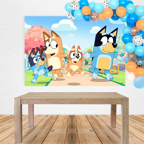 Fondo De Tela Bluey Decoración Mesa De Cumpleaños Candy
