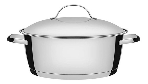 Caçarola Rasa Aço Inox Com Fundo Triplo 22cm Allegra Tramont