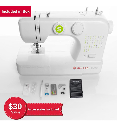 | Máquina De Coser Sm024 Kit De Accesorios Incluido, 2...