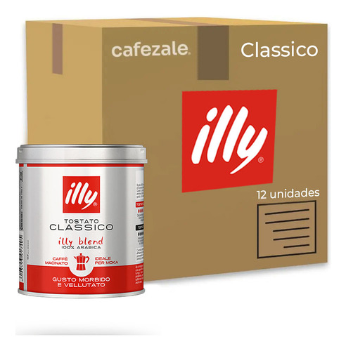Café Moído Illy Classico Filtrado Kit 12 Latas De 125g