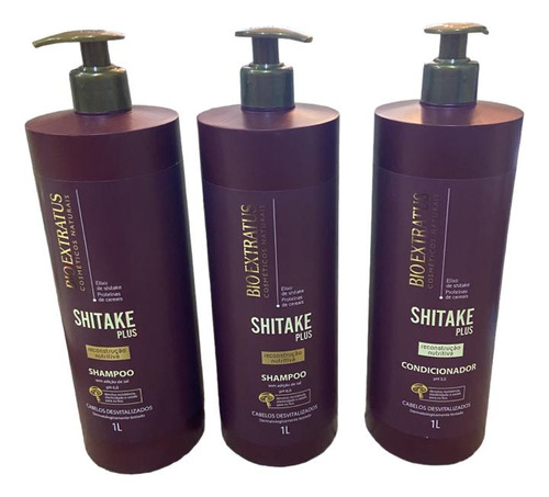 Kit 2 Shampoo 1 Condicion Limpeza Nutritiva Shitake 1l K7949