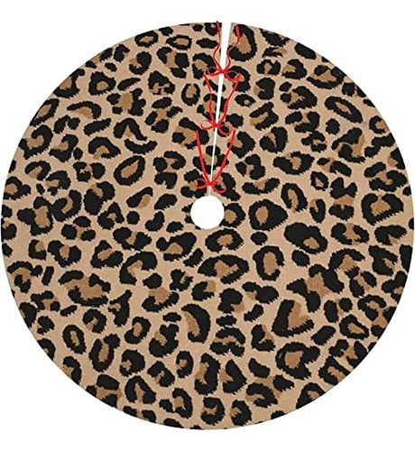 Classic Leopard Christmas Tree Skirt 32 Inches, Hallowe...