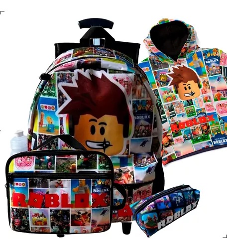 Mochila Masculina Infantil Roblox Rodinhas Lancheira Estojo - Chic Outlet -  Economize com estilo!