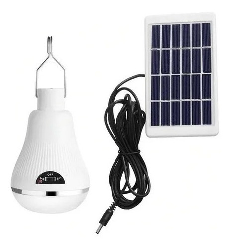 Lampara Ampolleta Led 10w + Panel Solar Camping Portátil