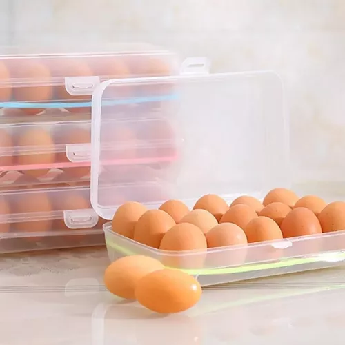 Pack X2 Organizador De Huevos Caja Para 15 Unidades Huevera