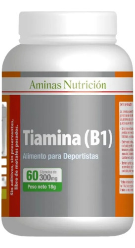 Tiamina B1 300mg 60 Capsulas Aminas Nutricion