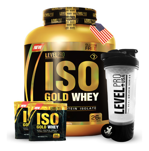 Iso Whey Gold 3 Kg Level Pro, Proteína 100% Aislada