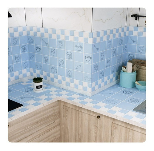 Imagen 2 de 3 de Adhesivo Decorativo Anti Grasa Para Cocina