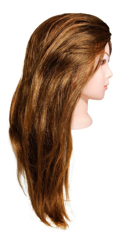 Imagen 2 de 3 de Jessamy Cabeza Practica 100% Pelo Natural 50 Cm Castaño W91