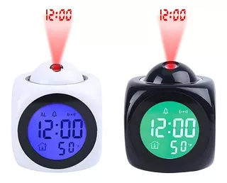 Reloj Despertador Alarma Digital Lcd Proyecta Hora En Techo