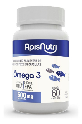 Ômega 3 500mg (60 Caps) - Padrão: Único Óleo De Peixe