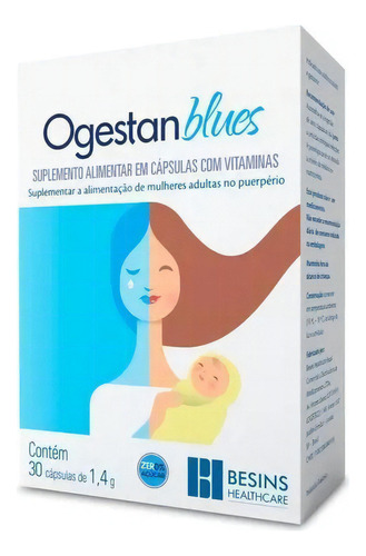 Ogestan Blues 30 Cápsulas Suplemento Alimentar Mulheres