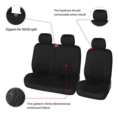 Funda Cubre Asiento 2 Plazas Tela Furgón Camioneta Camión