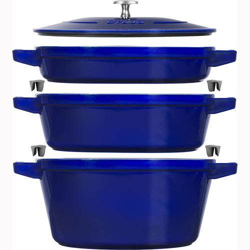 Set De Acumulable Apilable De Hierro Fundido De Staub - Azul