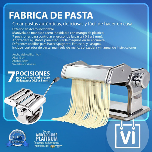 Maquina De Fideos Tallarin Cinta Fabrica Pastas Estira Masa