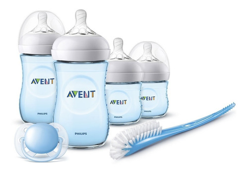 Set Biberones Avent Natural Scd301/04 Azul Philips