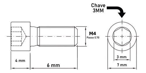 Perno Allen cilíndrico 12,9 M4 X 6 mm Din 912 150 piezas