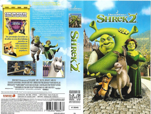 Shrek 2 Vhs Original Animacion Español Latino