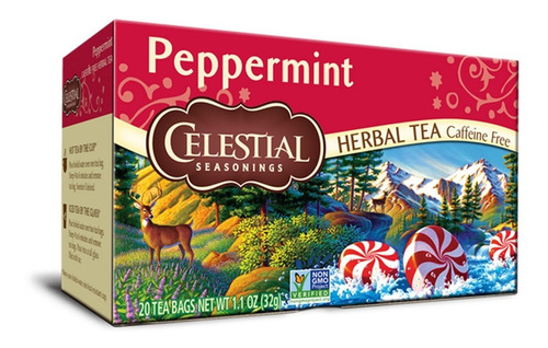 Chá Celestial Seasonings Peppermint 20 Sachês Importado 
